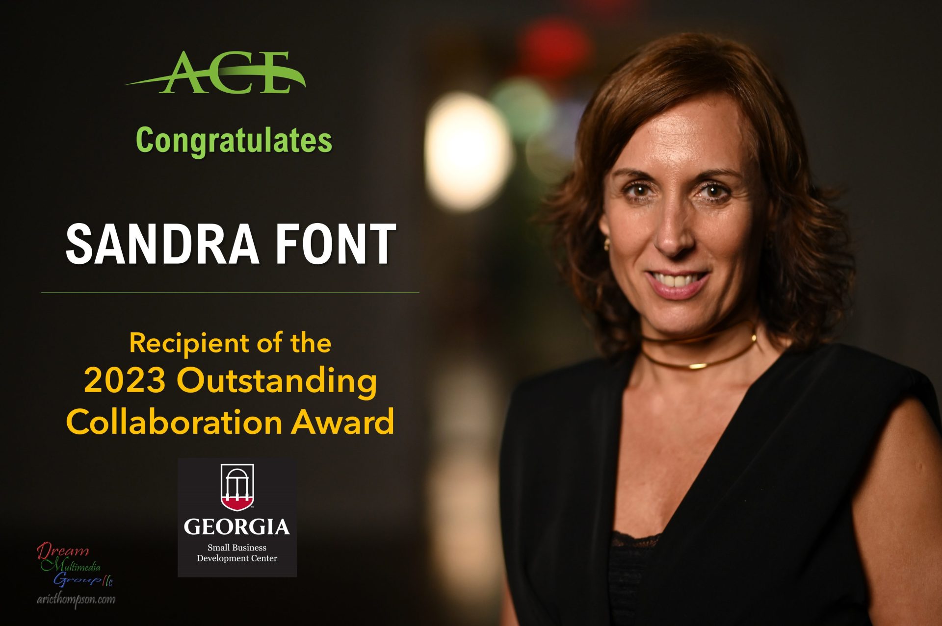 ACE WBC Director Sandra Font Receives 2023 Outstanding Collaboration Award from UGA Small Business Development Center